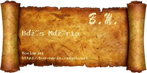Bús Mária névjegykártya