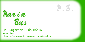 maria bus business card